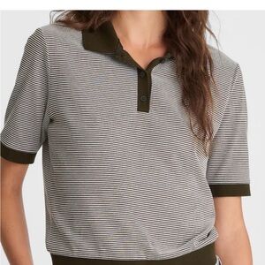 Madewell Striped Shrunken Polo Tee